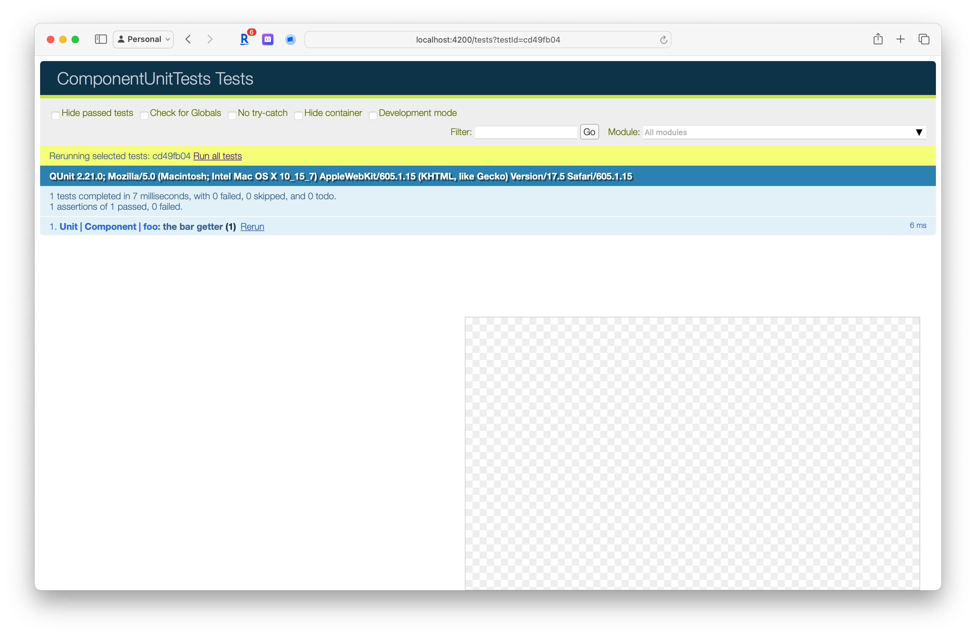 Passing Glimmer component unit test